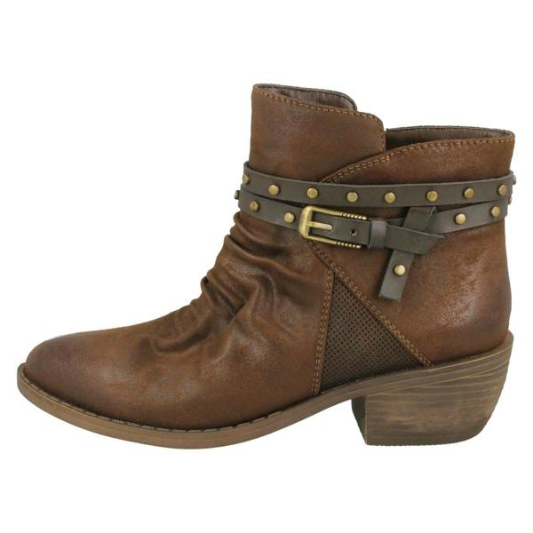 Down to Earth Ladies Down To Earth Rouched Ankle Boots F50948