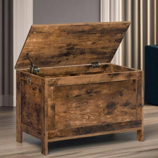 Rafaelo Mobilia Wooden Large Storage Box with Lid