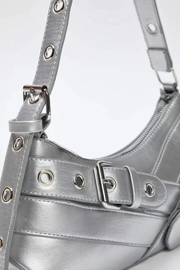 WOVCOR Baguette Shoulder Bag with Belt Buckle Detail