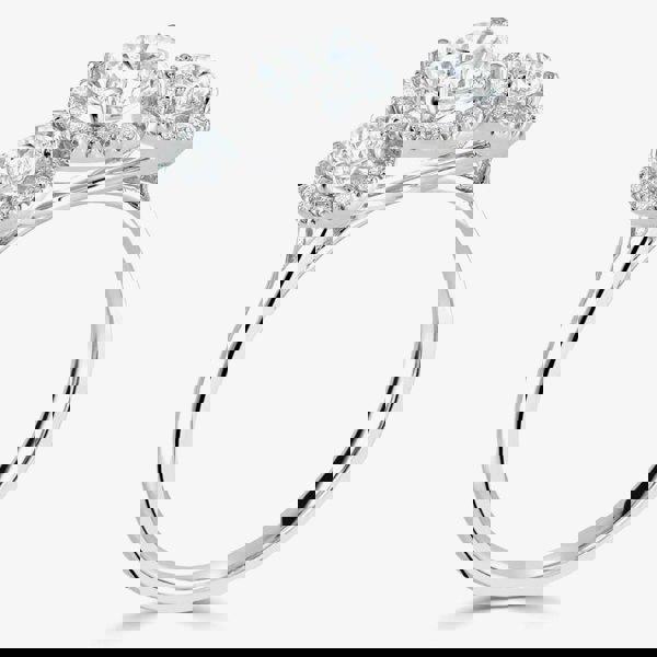 1888 Collection Platinum Brilliant Cut 1.03ct Triple Halo Diamond Ring R3-2042