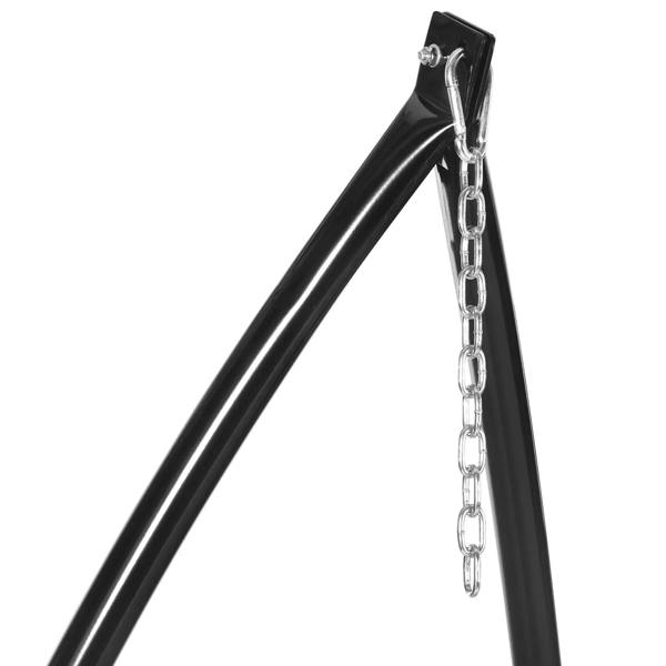 Black metal hanging chair stand top with chain and hanging link