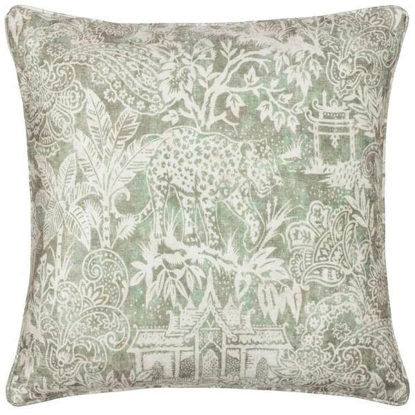 Wylder Chenille Bengal Tiger Cushion Cover - Sage - 