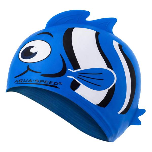 Aqua Speed Boys Nemo Patterned Swimming Cap | Silicone 3D Print Easy Fit Swim Cap for Kids