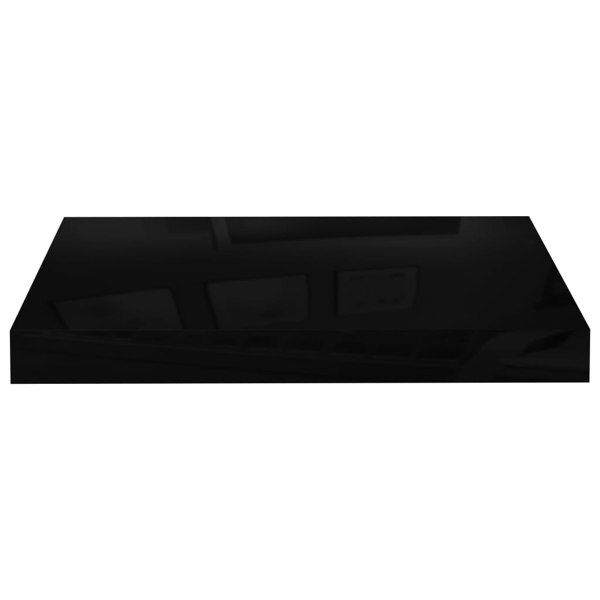 Berkfield Floating Wall Shelves 2 pcs High Gloss Black 40x23x3.8 cm MDF