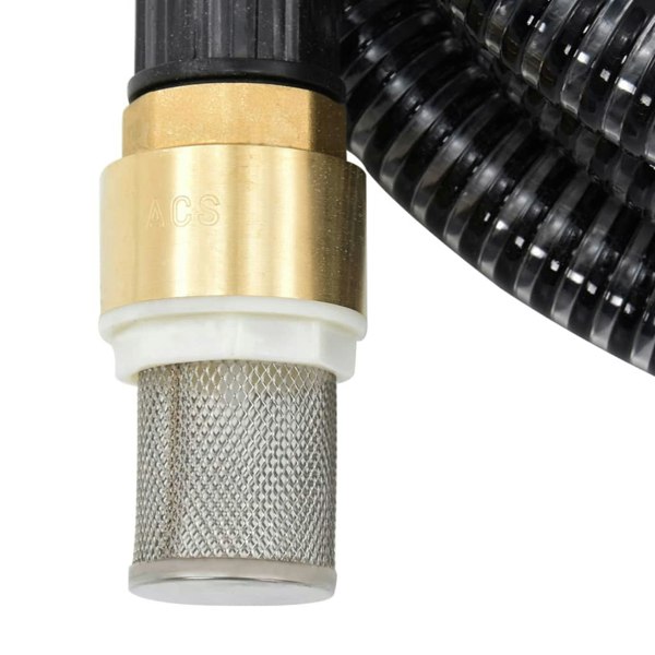 Berkfield Suction Hose with Brass Connectors Black 1.1" 10 m PVC