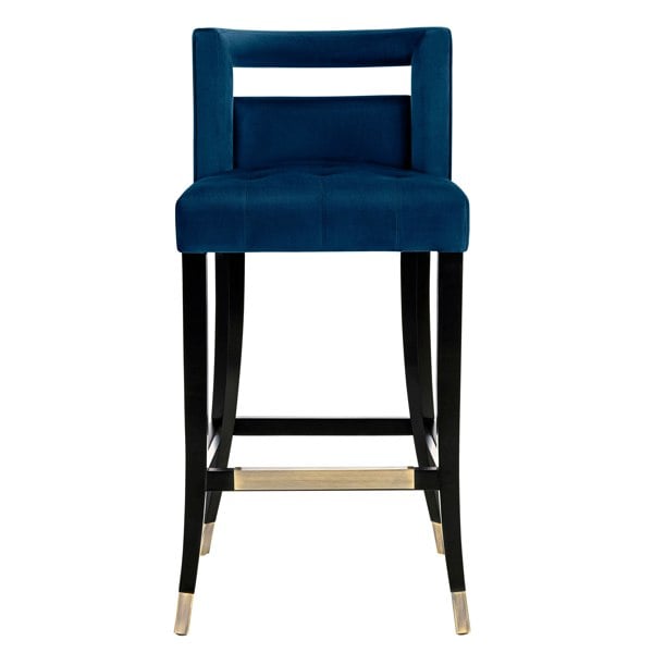 Furniture Edit Hart Navy Velvet Counter Bar Stool