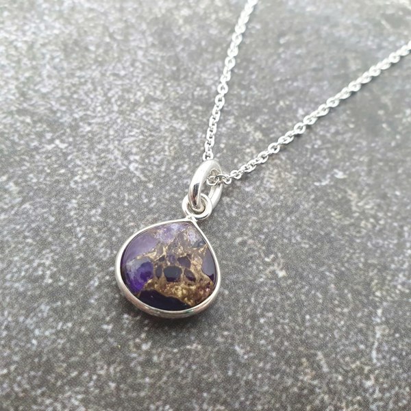 925 Sterling Silver Amethyst February Birthstone Necklace