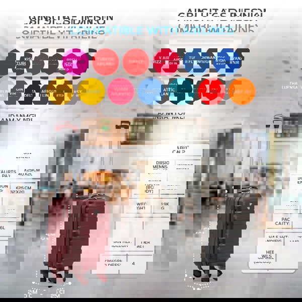 Flight Knight 40x20x25cm Ryanair Free Underseat Cabin Carryon Suitcase 100+ Airlines