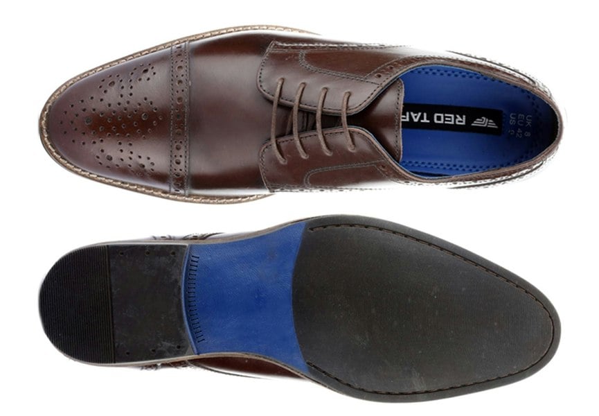 Thomas Crick Red Tape Crick Claydon Mens Leather Lace Up Brogue Formal Shoes