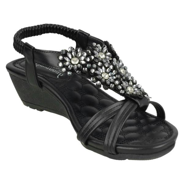 Savannah Ladies Savannah Mid Wedge Strappy Sandals F10792