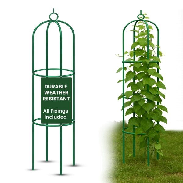 My Garden Outdoor Living Garden Obelisk for Climbing Plants 1.9M – Metal Obelisk Rose Climber Frame, Weather & UV Resistant Freestanding Plant Support
