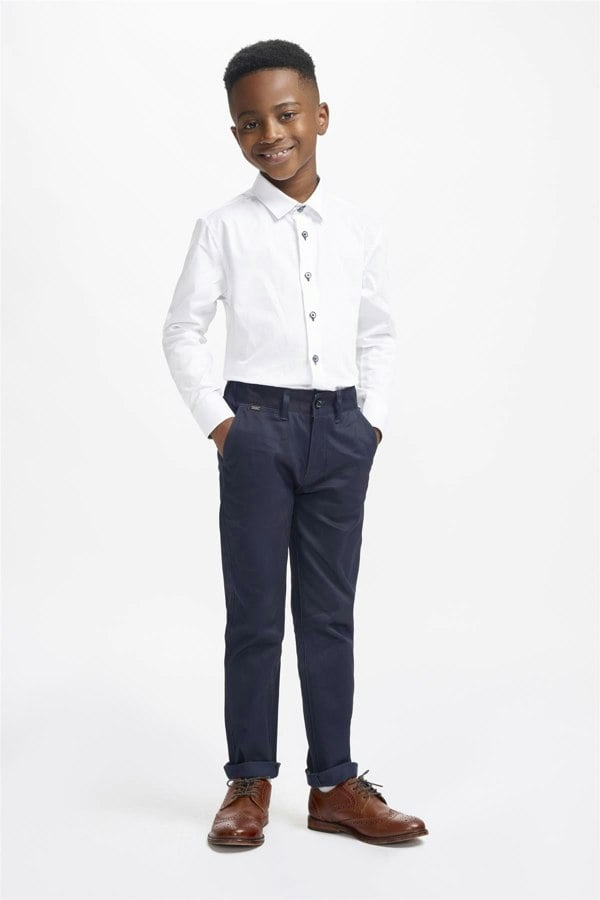 Boys Dakota Navy Chino Front