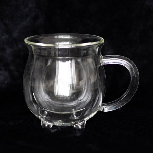 Serano Clear Double Walled Glass Cauldron Mug