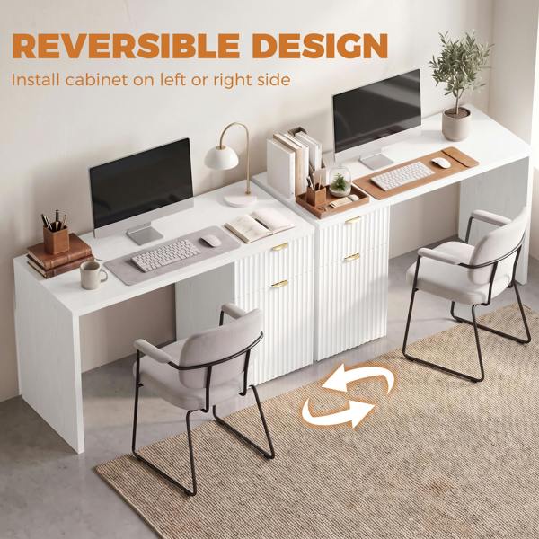 HOMCOM Computer Desk with Drawer, Reversible Office Des, White