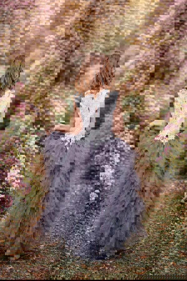 UK Flower Girl Boutique Ophelia Couture Set - Slate Grey