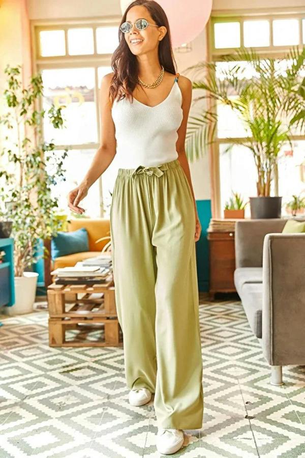Hoxton Gal Belted Woven Viscose Palazzo Pants