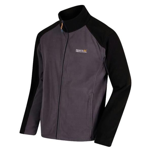 Regatta Great Outdoors Mens Hedman II Two Tone Full Zip Fleece Jacket - Iron/Black - 