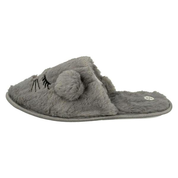 Spot On Ladies Spot On Mouse Detailed Mule Slippers X2116
