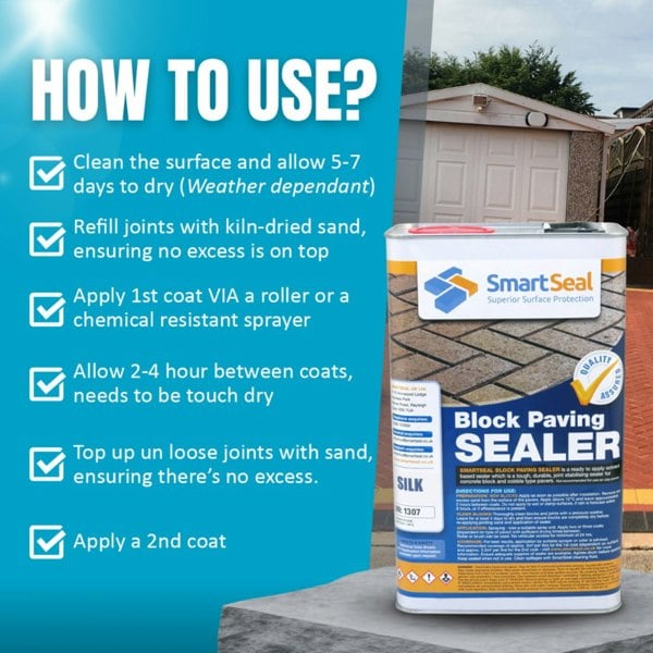 Smartseal Block Paving Sealer, SILK, 5 Litre