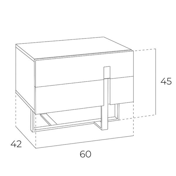 Angel Cerdá Bedside Table White Wood and Chrome Plated Steel 7003