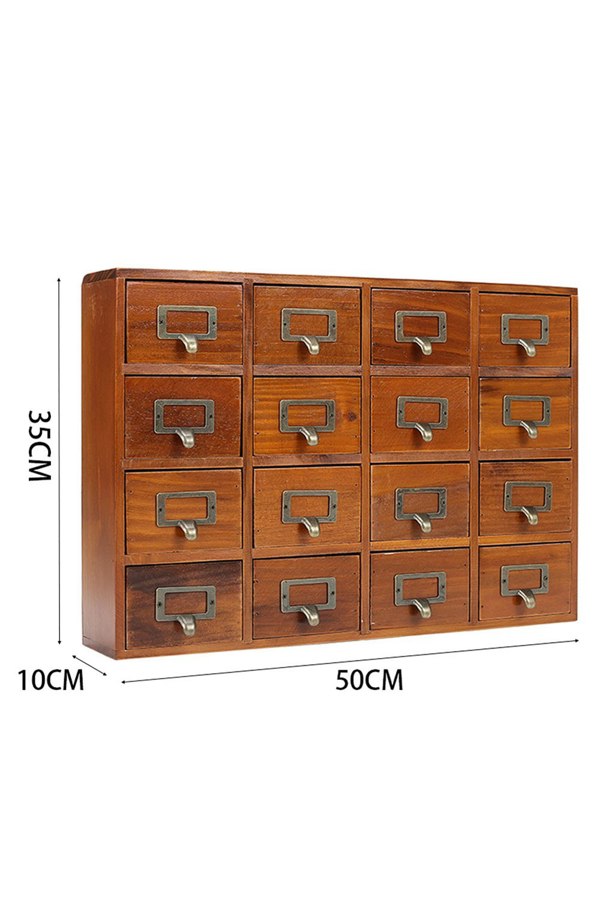 Living and Home Retro Wooden Drawer Organizer Box