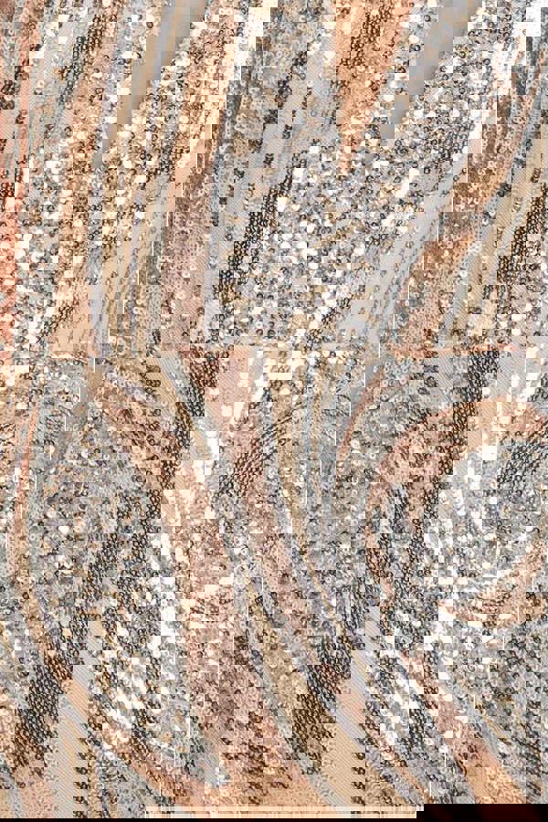 Strapless Multi Sequin Maxi Dress - Champagne DR4566