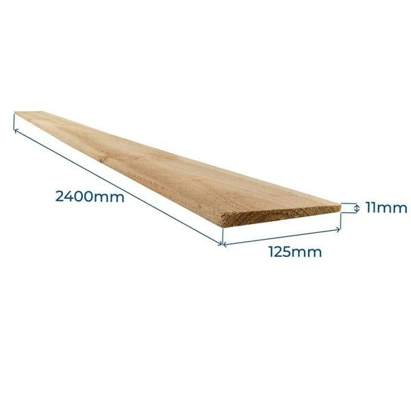 Snowdon Timber Treated Feather Edge Fence Board (T) 11mm (W) 125mm (L) 2.4m - Pack of 10