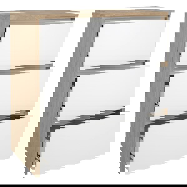 Furniture To Go Next Chest 3 Drawers Jackson Hickory White high gloss