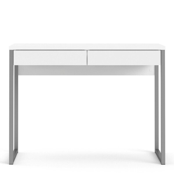 Wyld Haus Billabong White Gloss Office Desk 2 Drawers