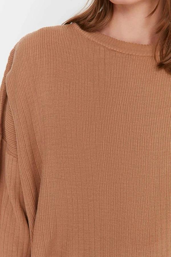 WOVCOR 2-Piece Loose Fit Basic Ribbed Knit Top & Pants Set