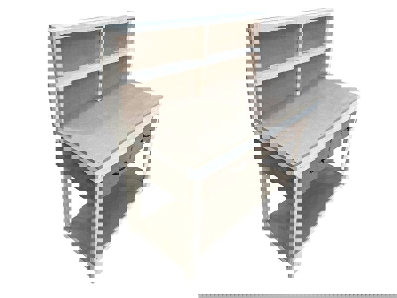 Wooden MDF Top Workbench – Durable Tool Cabinet with Drawers and Back Panel, Ideal for Dry Indoor Spaces Such as Garages, Workshops, and Studios.