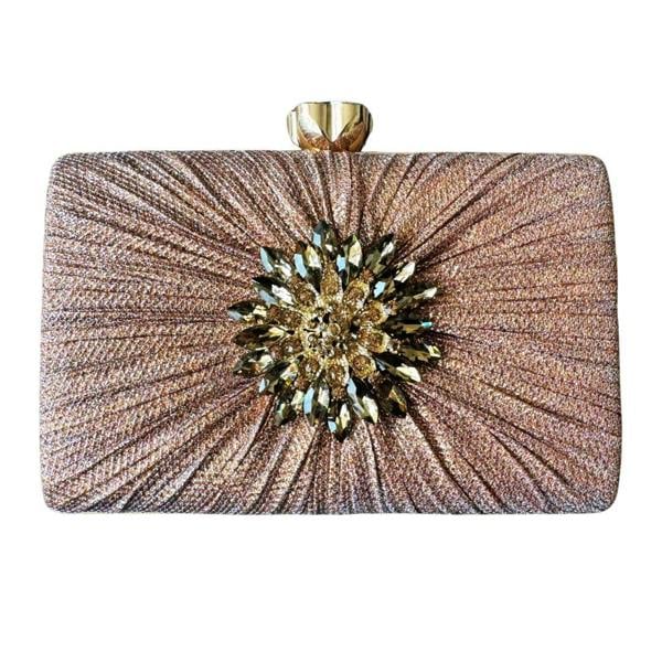 Love EMVY Petal Radiance Floral Clutch Sparkle Evening Bag