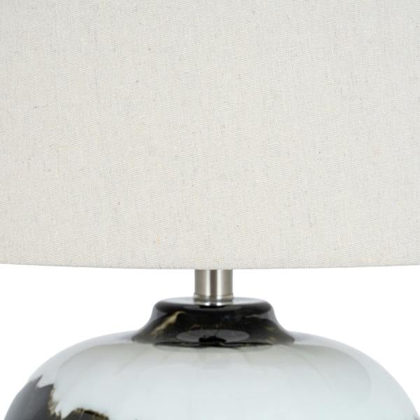 Hill Interiors Squat Linen Table Lamp (UK Plug) - Black - 