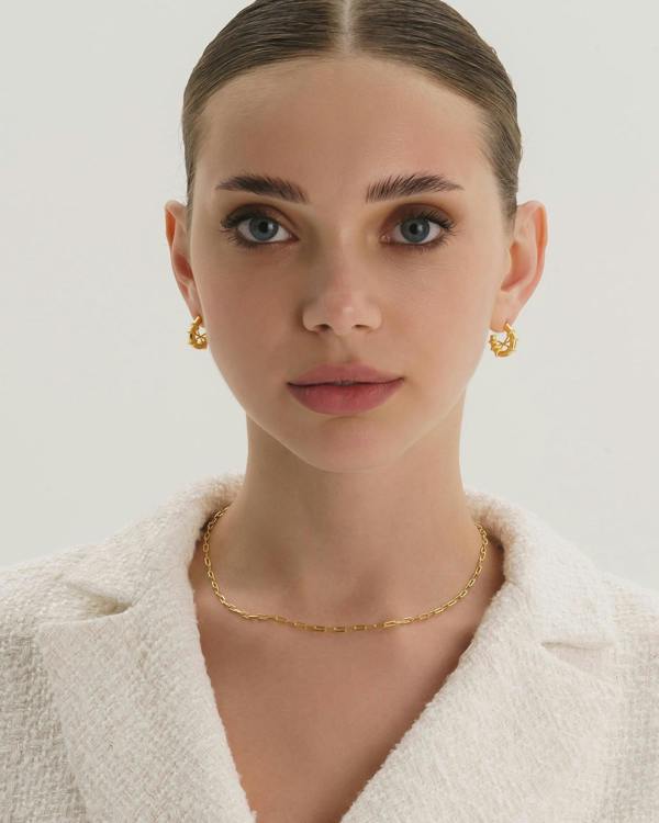 Thin Paperclip 18K Gold Chain Necklace - Necklaces - Elk & Bloom