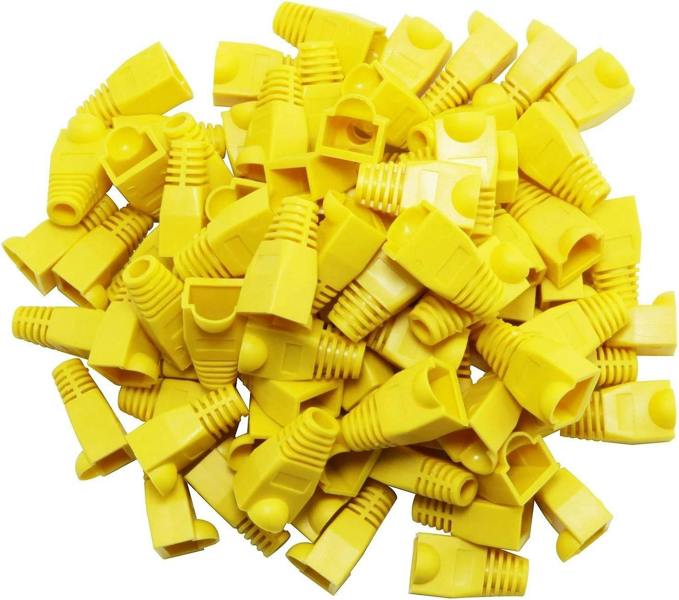 ATEK RJ45 CAT5e CAT6 Ethernet Connector Boots Yellow