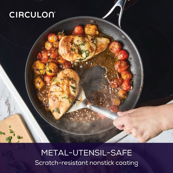 Circulon Stainless Steel Extreme Non-Stick Covered Skillet, 32cm