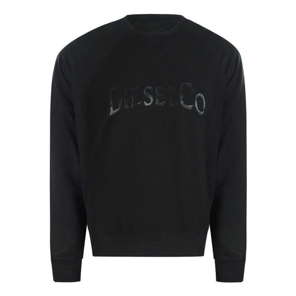 Diesel Monotone Logo Black Sweatshirt