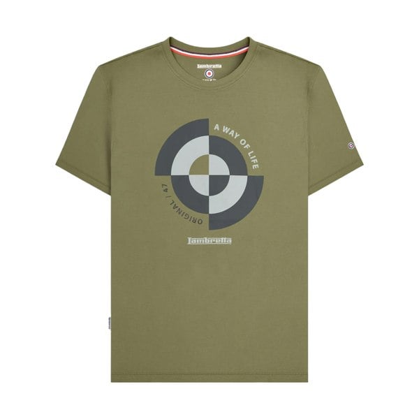 Lambretta Mens Target Quadrant Big & Tall T-Shirt - Khaki