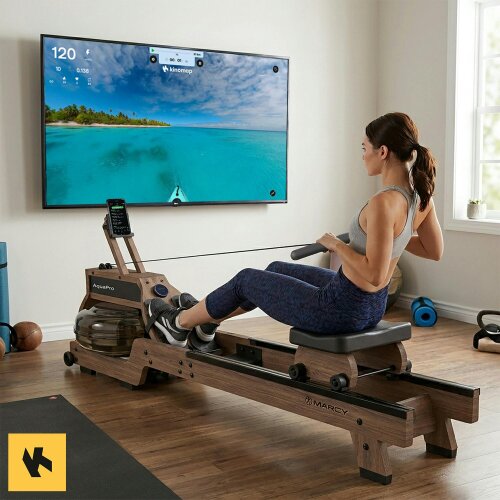 Marcy AquaPro 1022 Wood Water Rowing Machine Bluetooth 135kg User Weight