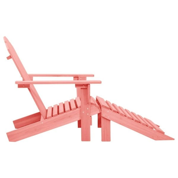 Berkfield Garden Adirondack Chair with Ottoman Solid Fir Wood Pink