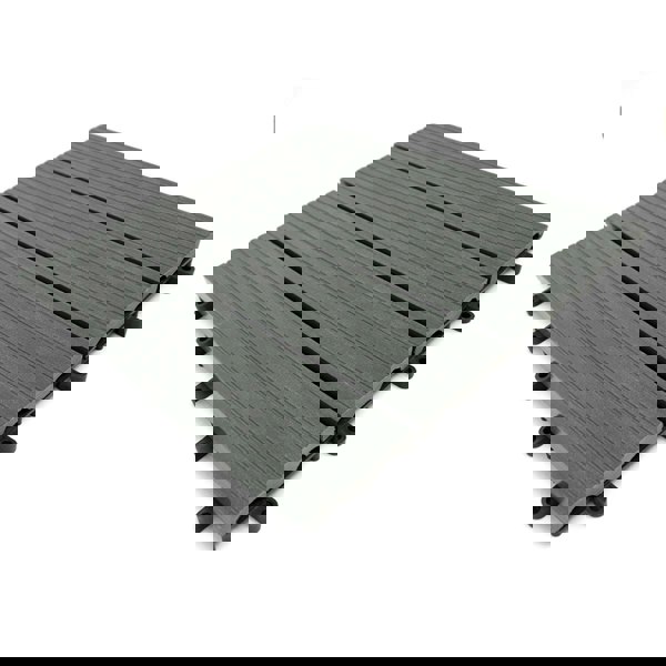 Monstershop 33 x WPC Decking Floor Tiles 30x30cm - Grey