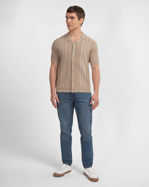 Steel & Jelly Holborn - Stripe Textured Short Sleeve Shirt