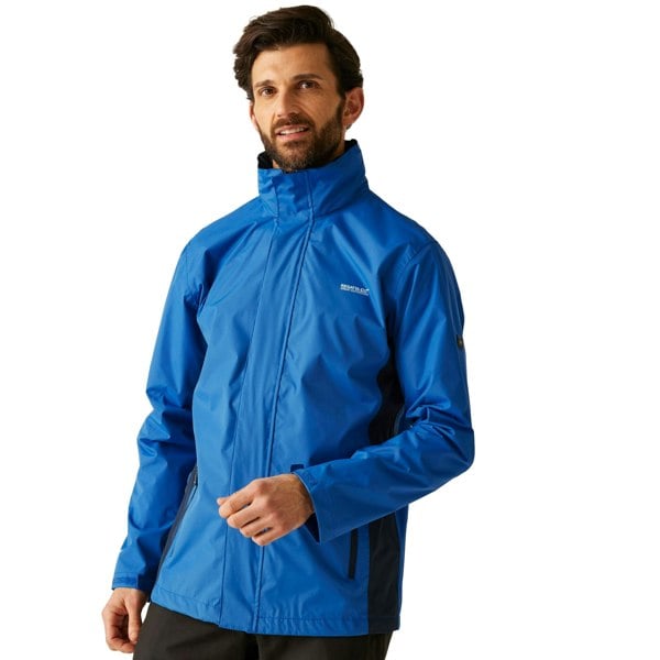 Regatta Great Outdoors Mens Outdoor Classic Matt Hooded Waterproof Jacket - Olympian Blue/Navy