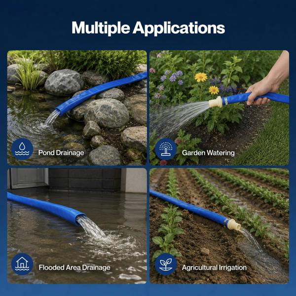 TradeRight Hose Pipe 1 Inch Reinforced PVC 20m for Home Pool Drainage Pump Blue