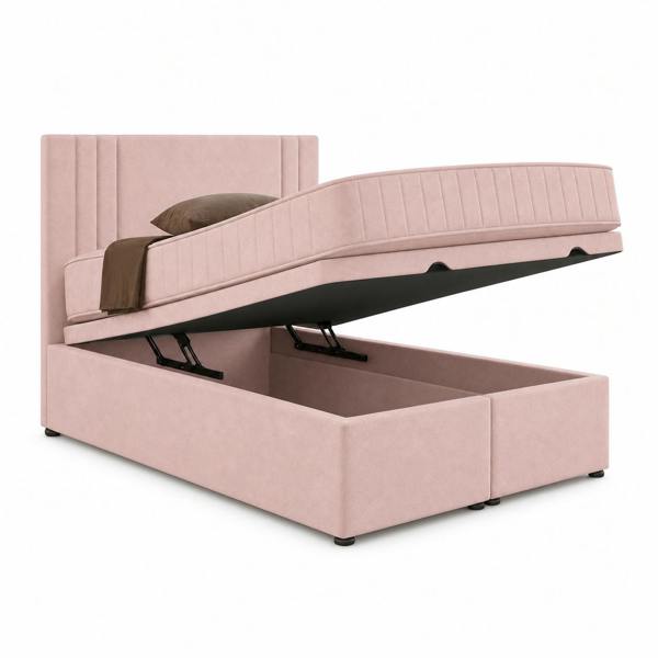 Great British Beds Lima Divan Ottoman Bed - Pink Plush