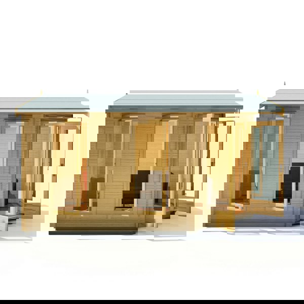 Shire 10x14 Lambridge Corner log cabin 28mm logs - Best Shed