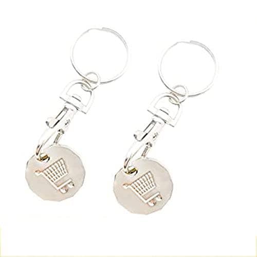 KAV 2 Pieces Trolley Coin Holder Stainless Steel Keyring Set For Both Men & Women - Arrange for Home and Office Keys - Shopping, Trolley Release Key