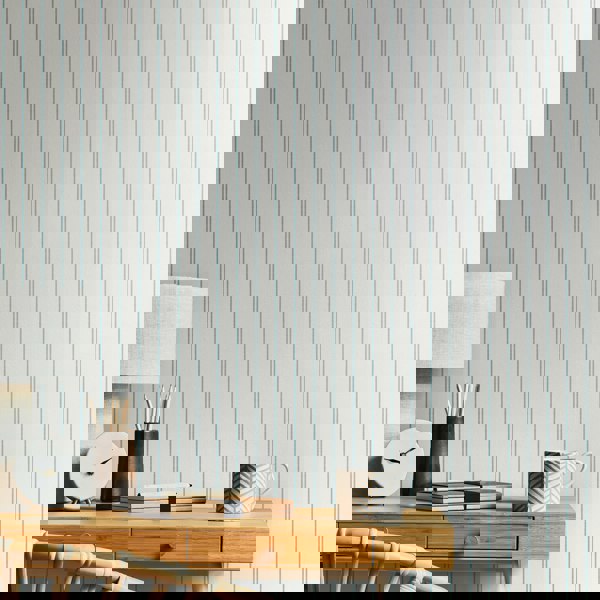 Hoopla Walls Scallop Stripe - Petrol 10m Wallpaper