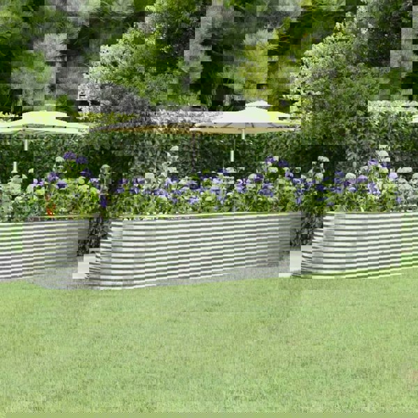 Berkfield Garden Raised Bed Silver 447x140x68 cm Powder-coated Steel
