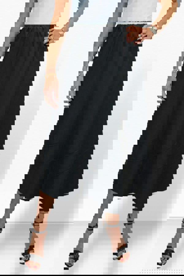 Paulo Due Women's Smart Elasticated Waist Flared Swing Skirt